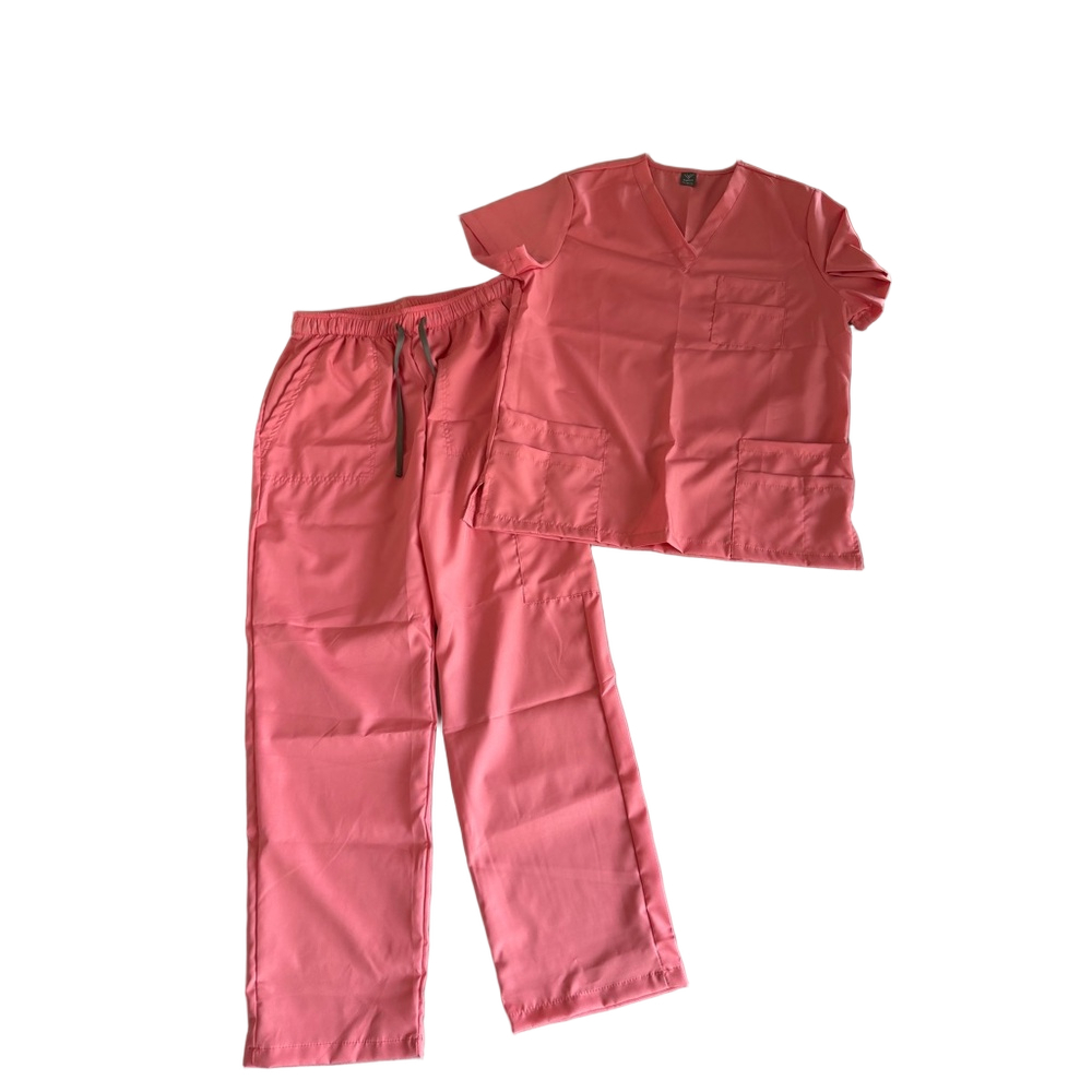 Women's NEW Salmon Colored Two Piece Scrub Set Size S #260763